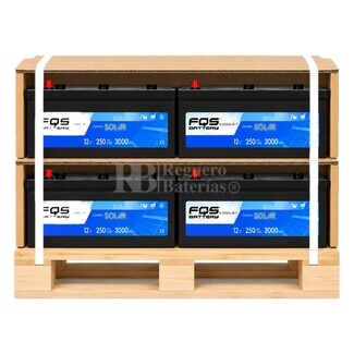 4 Bater�as Solar con mantenimiento | 12 Voltios 250 Amperios FQS12-250-T